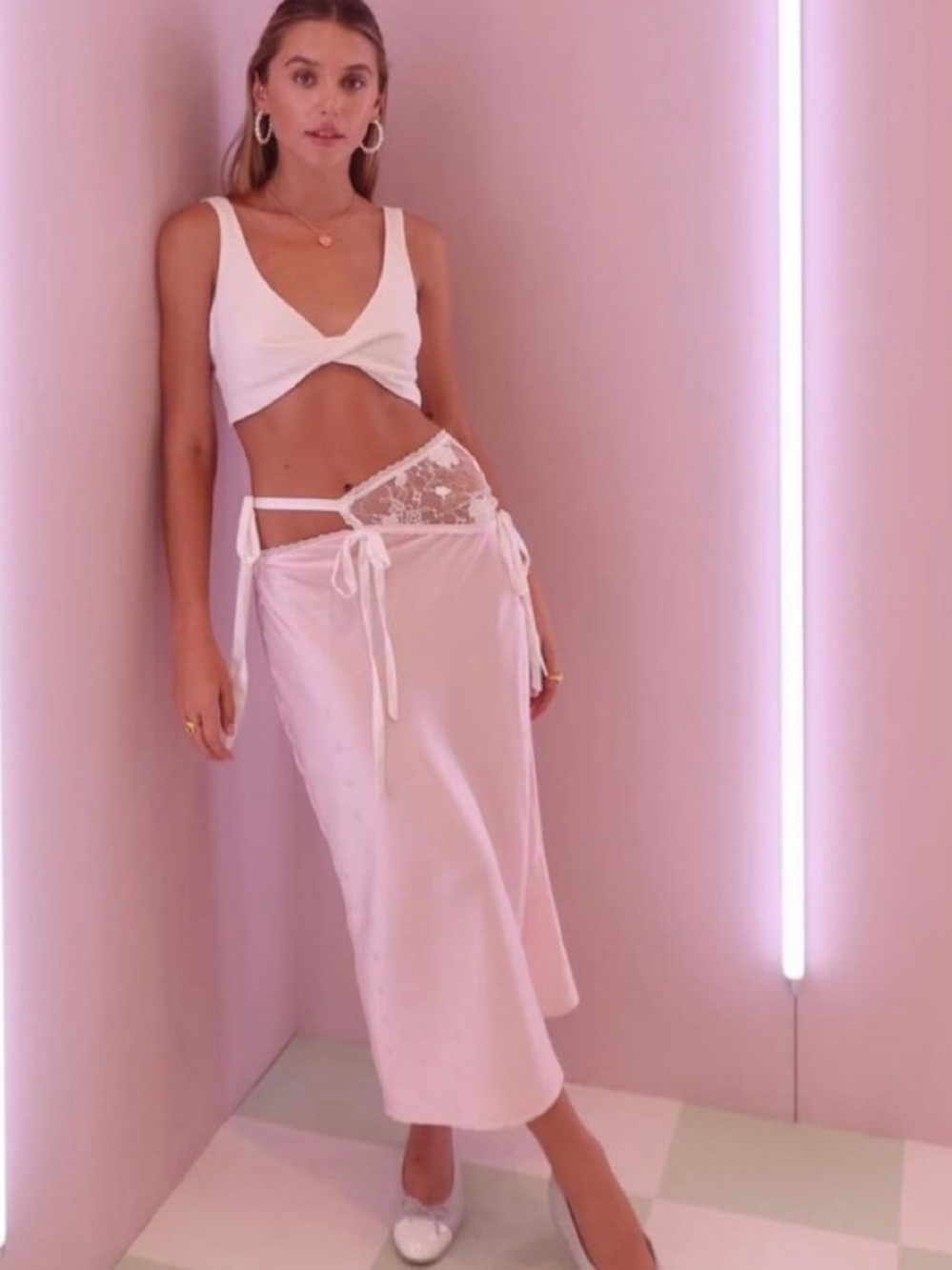 NWT For Love & Lemons Alaia Midi Skirt